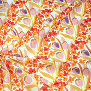 Tissu cotonnade fleurie rose, jaune, rouge et parme - COLLECTION FLEURS AU CRAYON - OEKO - TEX - TissusPapi.com