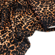 Tissu habillement satin velours, imprimé motif LEOPARD - TissusPapi.com