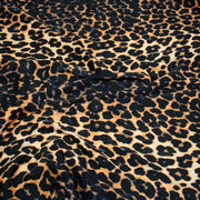 Tissu habillement satin velours, imprimé motif LEOPARD - TissusPapi.com