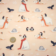 Tissu cotonnade OURS & BANQUISE, ours pingouins et igloos - OEKO - TEX STANDARD 100 - TissusPapi.com