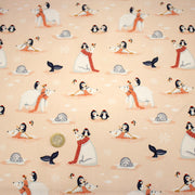 Tissu cotonnade OURS & BANQUISE, ours pingouins et igloos - OEKO - TEX STANDARD 100 - TissusPapi.com