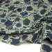 Tissu coton fin imprimé INDIENNES, faux uni vert pâle, fleurs et feuilles bleu indigo et vert anglais - STANDARD 100 OEKO - TEX - TissusPapi.com