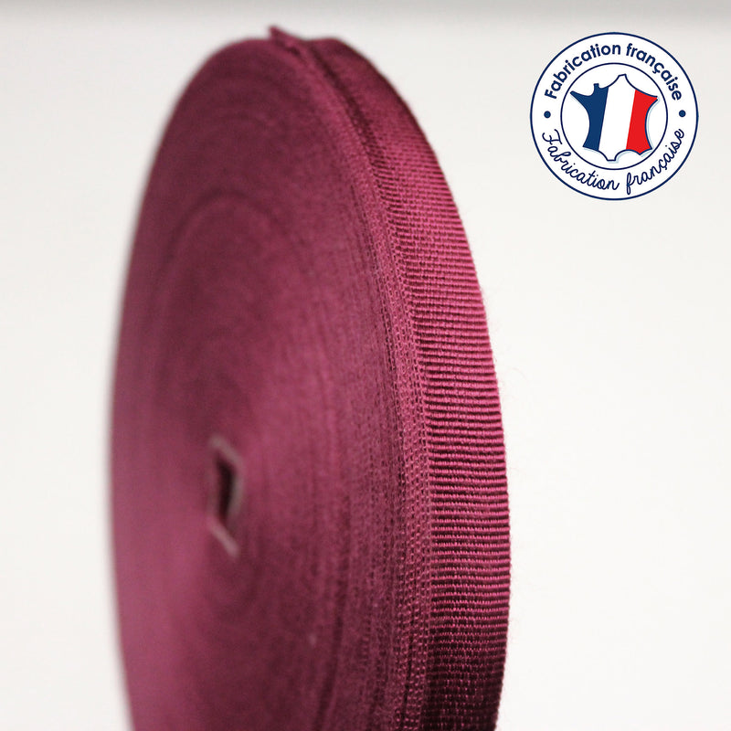 Ruban gros grain rose byzantin 12mm - Galette de 50 mètres - Fabrication française - TissusPapi.com
