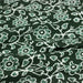 Tissu coton fin imprimé INDIENNES, vert bouteille aux fleurs et feuilles vertes et blanches - STANDARD 100 OEKO - TEX - TissusPapi.com