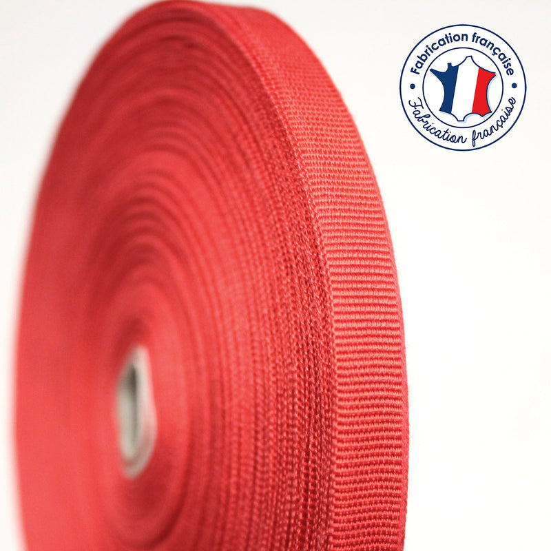 Ruban gros grain rouge 10mm - Galette de 50 mètres - Fabrication française - TissusPapi.com