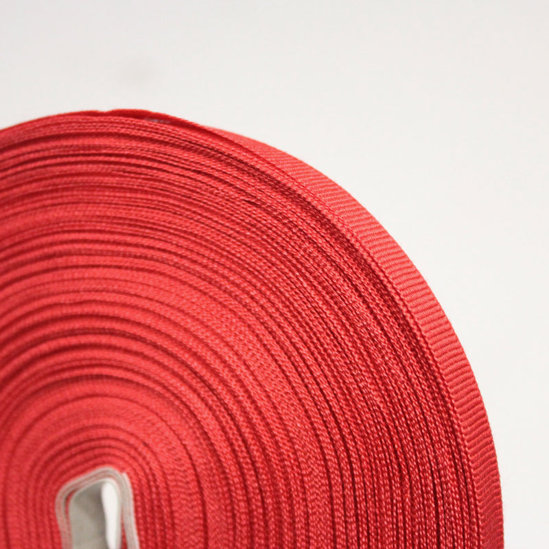 Ruban gros grain rouge 10mm - Galette de 50 mètres - Fabrication française - TissusPapi.com