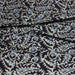 Tissu coton fin imprimé INDIENNES, bleu marine aux fleurs traditionnelles bleues et écrues - STANDARD 100 OEKO - TEX - TissusPapi.com