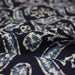 Tissu coton fin imprimé INDIENNES, bleu marine aux fleurs traditionnelles géométriques bleues et écrues - STANDARD 100 OEKO - TEX - TissusPapi.com