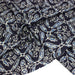 Tissu coton fin imprimé INDIENNES, bleu marine aux fleurs traditionnelles géométriques bleues et écrues - STANDARD 100 OEKO - TEX - TissusPapi.com