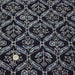 Tissu coton fin imprimé INDIENNES, bleu marine aux fleurs traditionnelles géométriques bleues et écrues - STANDARD 100 OEKO - TEX - TissusPapi.com