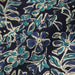 Tissu coton fin imprimé INDIENNES, fleuri traditionnel bleu écru vert, fond bleu marine - STANDARD 100 OEKO - TEX - TissusPapi.com