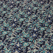 Tissu coton fin imprimé INDIENNES, fleuri traditionnel bleu écru vert, fond bleu marine - STANDARD 100 OEKO - TEX - TissusPapi.com
