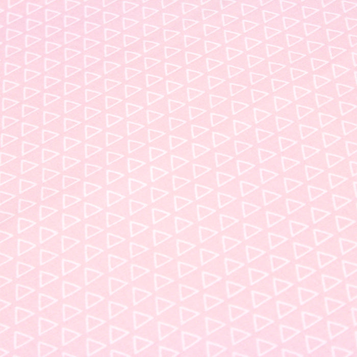 Tissu de coton rose pâle aux petits triangles blancs - OEKO-TEX®
