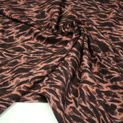 Tissu Viscose fluide marron tons chauds, motif zèbre et léopard, ZOMALIA - STANDARD 100 OEKO - TEX - TissusPapi.com