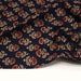 Tissu coton fin imprimé INDIENNES, marine aux fleurs traditionnelles rouge ocre et bleu - STANDARD 100 OEKO - TEX - TissusPapi.com