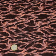 Tissu Viscose fluide marron tons chauds, motif zèbre et léopard, ZOMALIA - STANDARD 100 OEKO - TEX - TissusPapi.com
