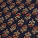 Tissu coton fin imprimé INDIENNES, marine aux fleurs traditionnelles rouge ocre et bleu - STANDARD 100 OEKO - TEX - TissusPapi.com