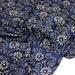 Tissu coton fin imprimé INDIENNES, fleurs et arabesques écrues, fond bleu - STANDARD 100 OEKO - TEX - TissusPapi.com