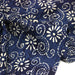 Tissu coton fin imprimé INDIENNES, fleurs et arabesques écrues, fond bleu - STANDARD 100 OEKO - TEX - TissusPapi.com
