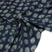 Tissu coton fin imprimé INDIENNES, bleu indigo aux fleurs traditionnelles écrues et vertes - STANDARD 100 OEKO - TEX - TissusPapi.com
