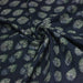 Tissu coton fin imprimé INDIENNES, bleu indigo aux fleurs traditionnelles écrues et vertes - STANDARD 100 OEKO - TEX - TissusPapi.com