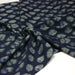 Tissu coton fin imprimé INDIENNES, bleu indigo aux fleurs traditionnelles écrues et vertes - STANDARD 100 OEKO - TEX - TissusPapi.com