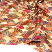 Tissu cotonnade aux écailles, éventails et motifs japonais multicolores - COLLECTION JAPON DORÉ - TissusPapi.com
