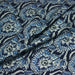 Tissu coton fin imprimé INDIENNES, fleuri traditionnel aux tons bleus, fond bleu marine - STANDARD 100 OEKO - TEX - TissusPapi.com