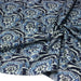 Tissu coton fin imprimé INDIENNES, fleuri traditionnel aux tons bleus, fond bleu marine - STANDARD 100 OEKO - TEX - TissusPapi.com