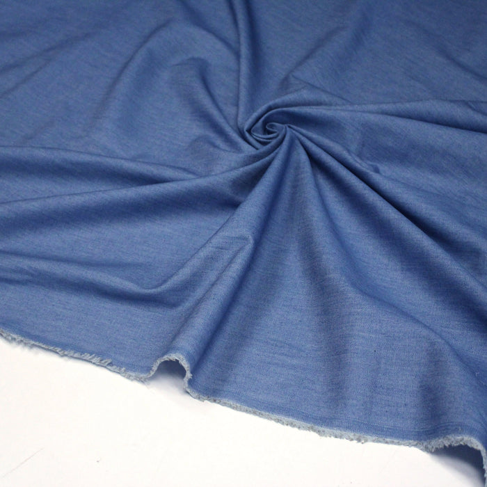 Tissu Chambray 100% coton bleu - OEKO-TEX