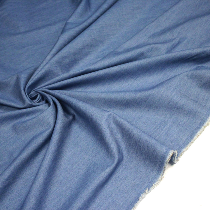 Tissu Chambray 100% coton bleu - OEKO-TEX