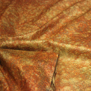 Tissu cotonnade faux - uni orange & craquelé doré - MADE IN INDIA - TissusPapi.com