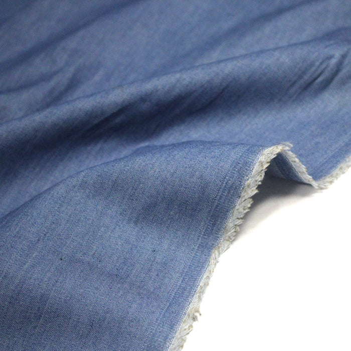 Tissu Chambray 100% coton bleu - OEKO-TEX