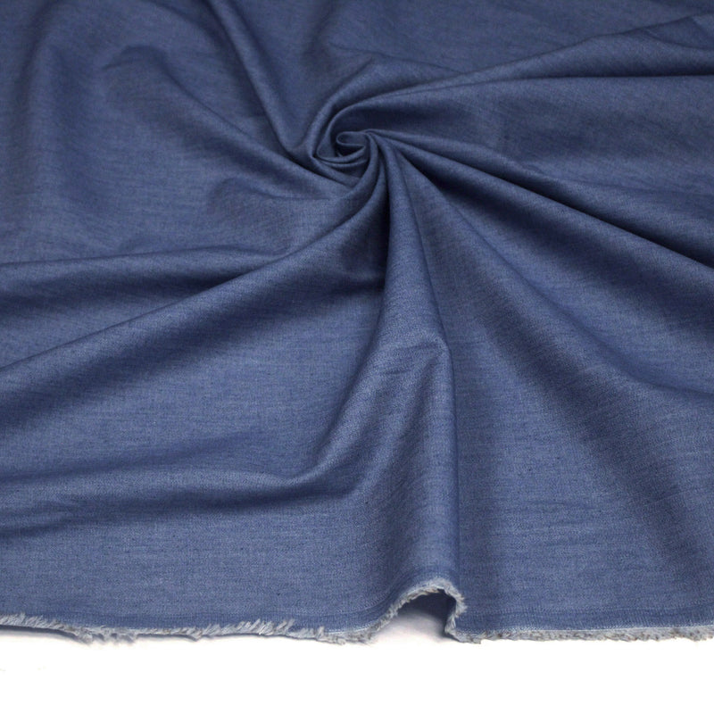 Tissu Chambray 100% coton : bleu, marine, noir - OEKO-TEX STANDARD 100 - TissusPapi.com
