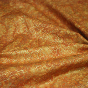 Tissu cotonnade faux - uni orange & craquelé doré - MADE IN INDIA - TissusPapi.com