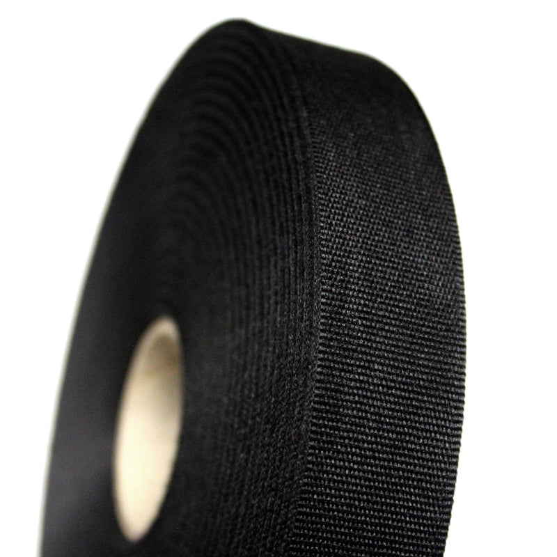 Ruban gros grain noir 25mm - Galette de 50 mètres - Fabrication française - TissusPapi.com