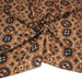 Tissu coton fin imprimé INDIENNES, cercles, fleurs et formes, fond ocre - STANDARD 100 OEKO - TEX - TissusPapi.com
