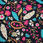 Tissu Viscose fluide noir, fleuri rose canard rouille écru, ALIO - STANDARD 100 OEKO - TEX - TissusPapi.com