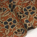 Tissu coton fin imprimé INDIENNES, fleurs bleues et écrues, fond ocre - STANDARD 100 OEKO - TEX - TissusPapi.com