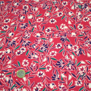 Tissu Viscose fluide fuchsia, fines fleurs blanches et violettes, GALBIA - STANDARD 100 OEKO - TEX - TissusPapi.com