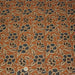 Tissu coton fin imprimé INDIENNES, fleurs bleues et écrues, fond ocre - STANDARD 100 OEKO - TEX - TissusPapi.com