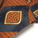 Tissu coton fin imprimé INDIENNES, losanges ocres et bleus - STANDARD 100 OEKO - TEX - TissusPapi.com