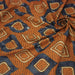 Tissu coton fin imprimé INDIENNES, losanges ocres et bleus - STANDARD 100 OEKO - TEX - TissusPapi.com