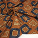 Tissu coton fin imprimé INDIENNES, losanges ocres et bleus - STANDARD 100 OEKO - TEX - TissusPapi.com