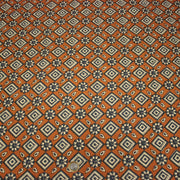 Tissu coton fin imprimé INDIENNES, losanges et fleurs écrus et bleus - STANDARD 100 OEKO - TEX - TissusPapi.com