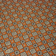 Tissu coton fin imprimé INDIENNES, losanges et fleurs écrus et bleus - STANDARD 100 OEKO - TEX - TissusPapi.com