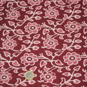 Tissu coton fin imprimé INDIENNES, rose magenta aux fleurs blanches et roses - STANDARD 100 OEKO - TEX - TissusPapi.com