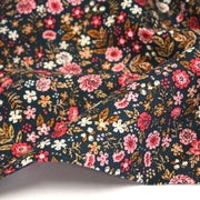 Tissu velours milleraies imprimé canard aux fines fleurs roses - STANDARD 100 OEKO - TEX - TissusPapi.com