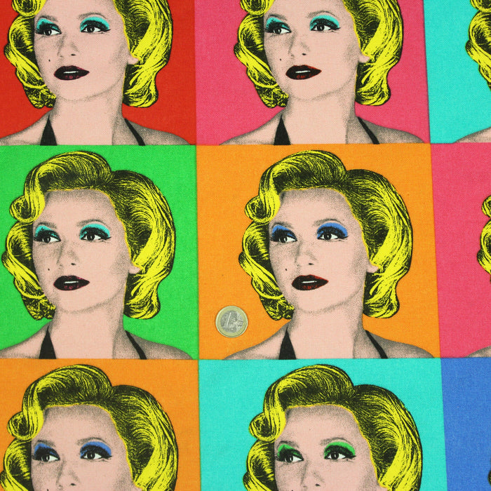 Tissu de coton demi-natté POP ART ANDY WARHOL - OEKO-TEX®