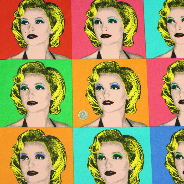 Tissu de coton demi-natté POP ART ANDY WARHOL - OEKO-TEX®